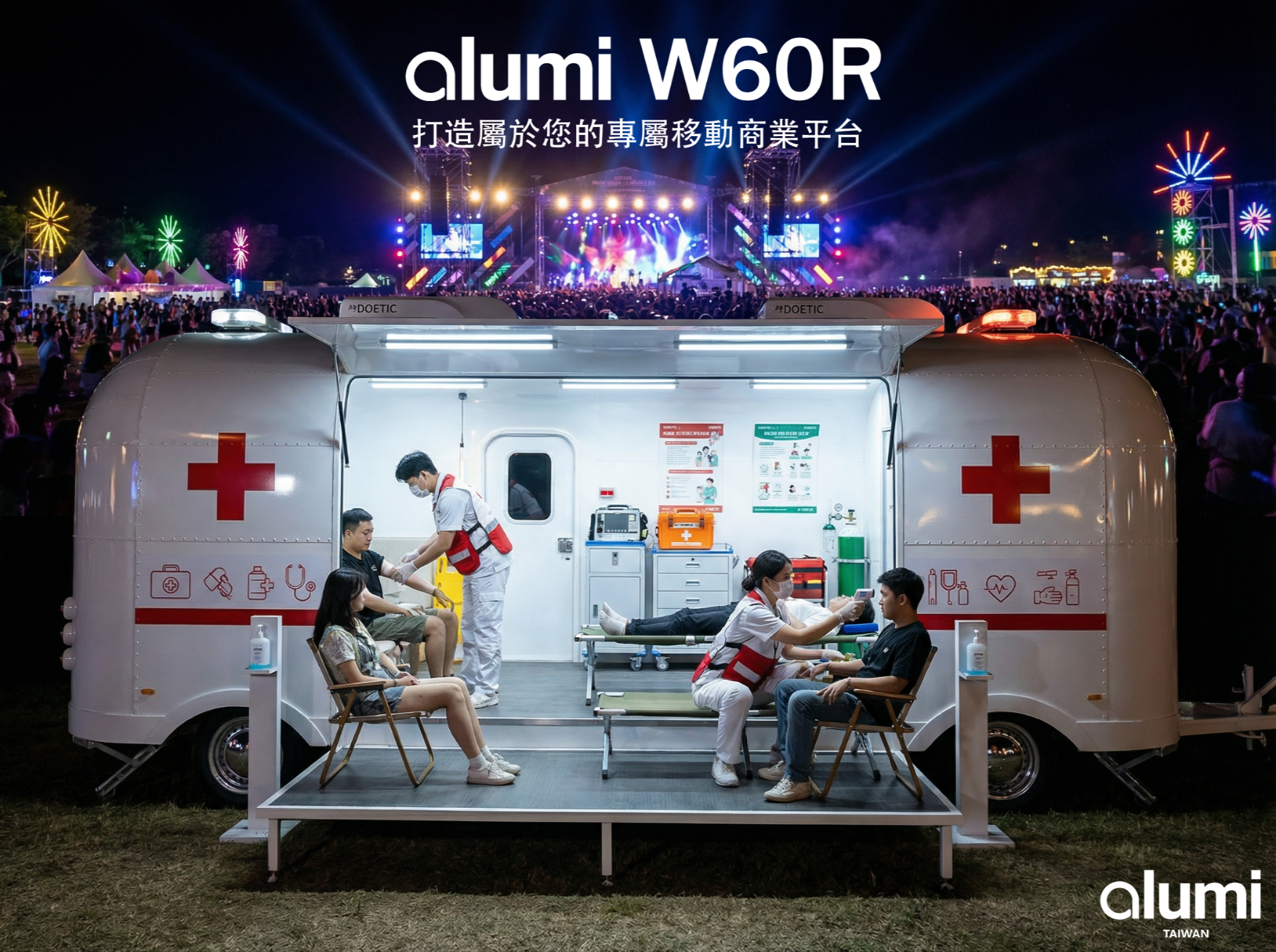 alumi 展覽車 W60R 展覽車情境圖（醫療/救護）｜台灣製造