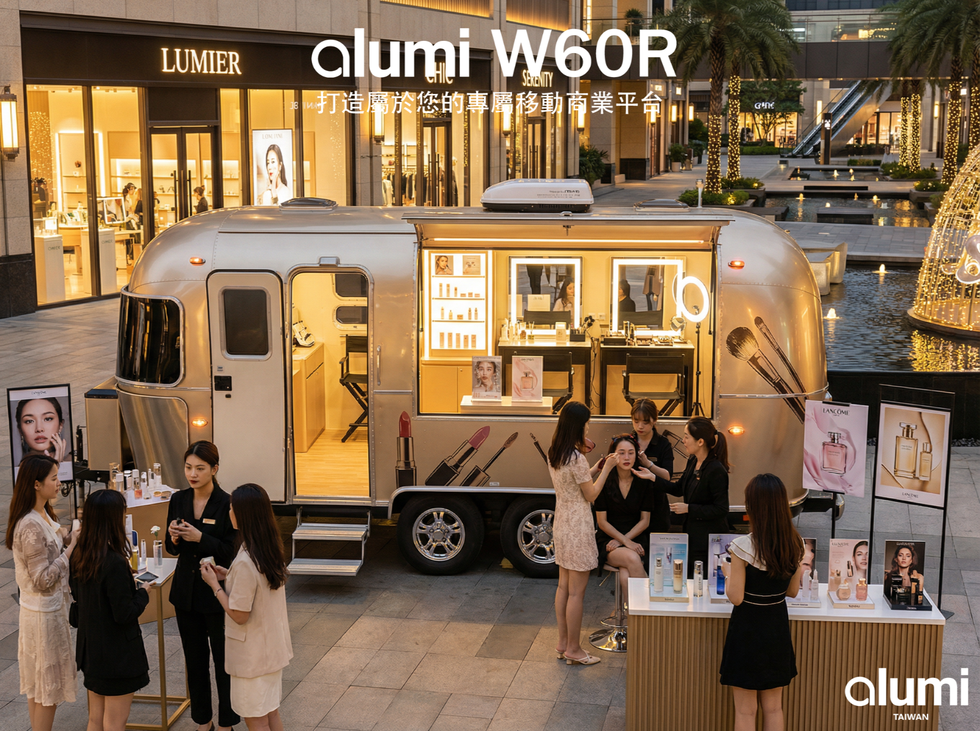 alumi 展覽車 W60R 展覽車情境圖（化妝品店）｜台灣製造